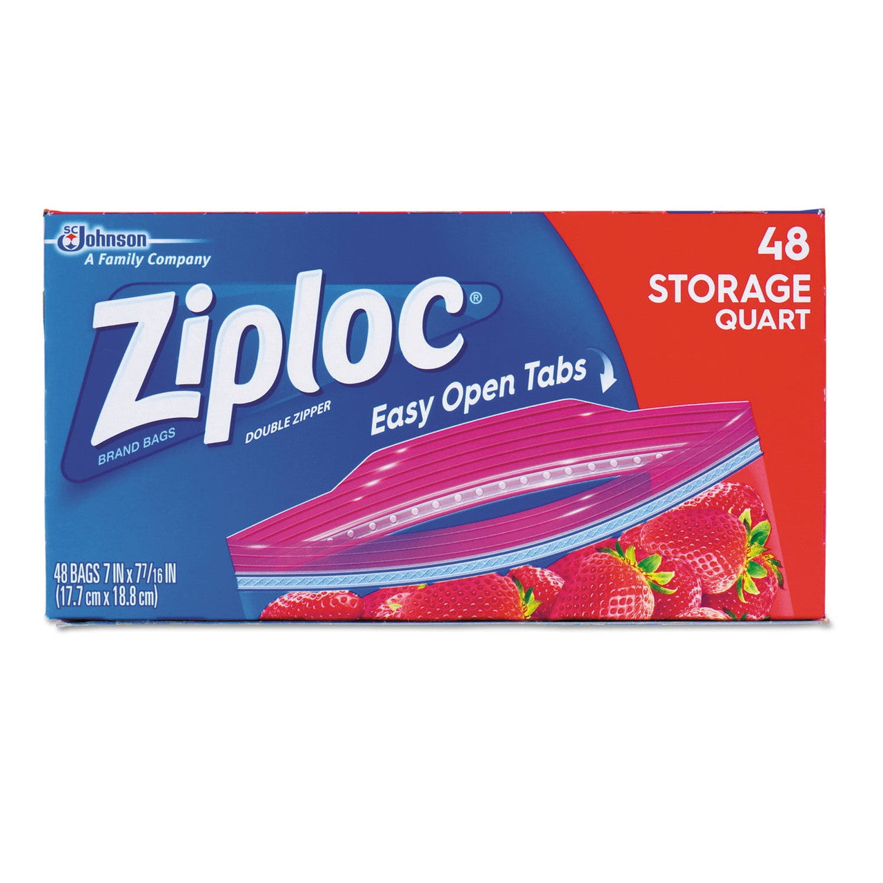 Ziploc Quart Food Storage Bags Grip 'n Seal Technology, 48 Ea